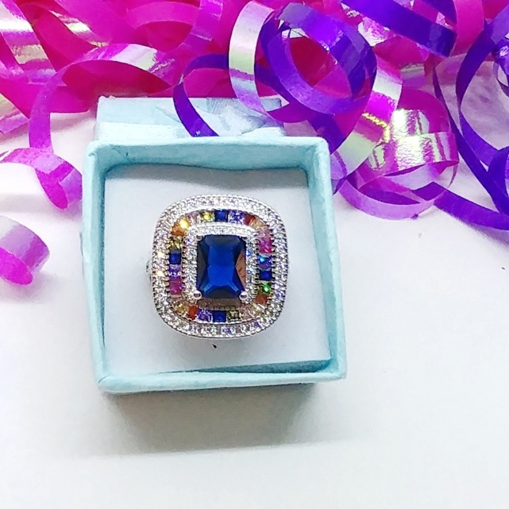 🆕 925 Silver Multi Stones Ring